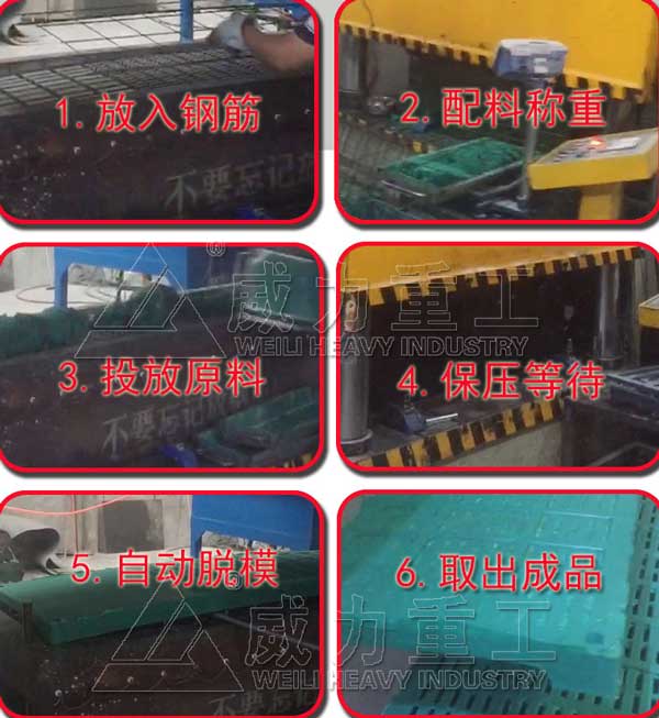 復(fù)合漏糞板壓制過程